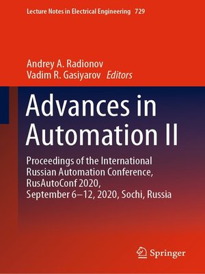 cover image of Advances in Automation II